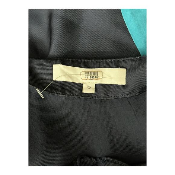 Tibi Top Women 0 Color Block Cami Tank Navy V-Neck Asymmetrical Silk Designer - Picture 6 of 9